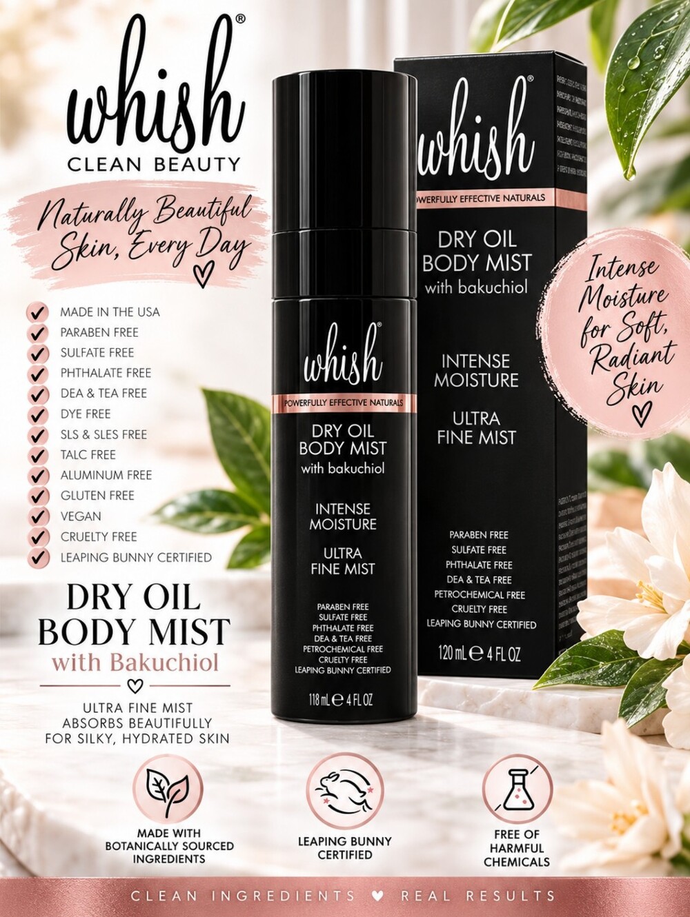 Whish Dry Oil Body Mist with Bakuchiol